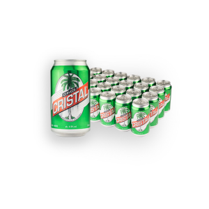 Lata de cerveza marca Cristal y un pack (Caja) de 24 cervezas